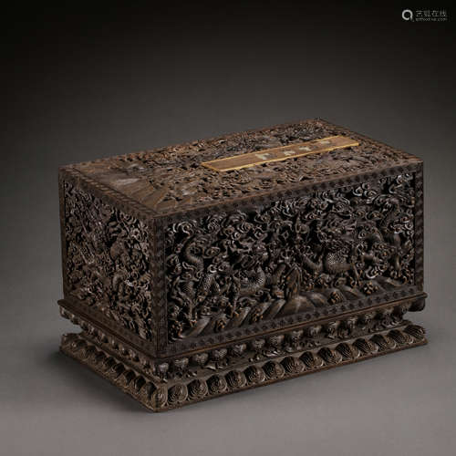 CHINESE QING DYNASTY ROSEWOOD DRAGON PATTERN IMPERIAL EDICT ...