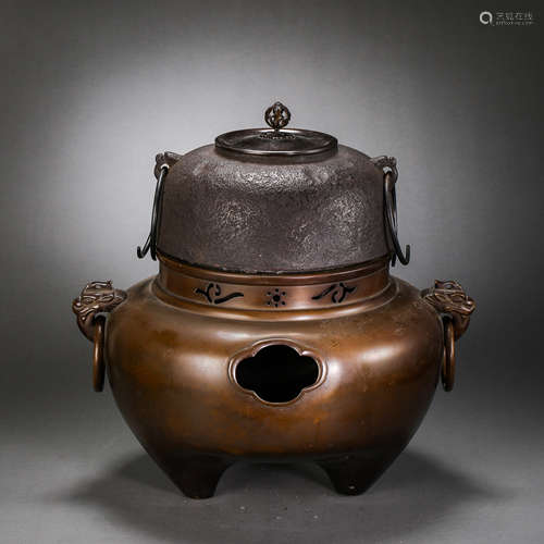 CHINESE QING DYNASTY BRONZE AROMA STOVE