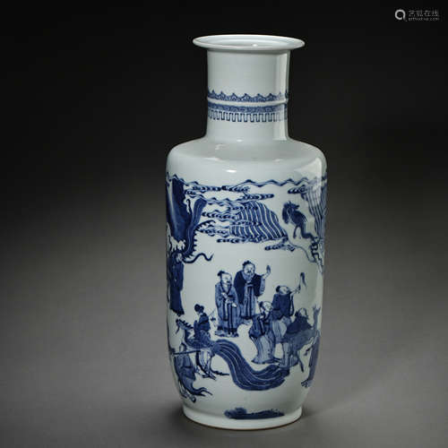 CHINESE QING DYNASTY BLUE VASE