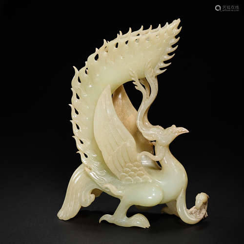 CHINESE QING DYNASTY ANDIAN JADE PHOENIX