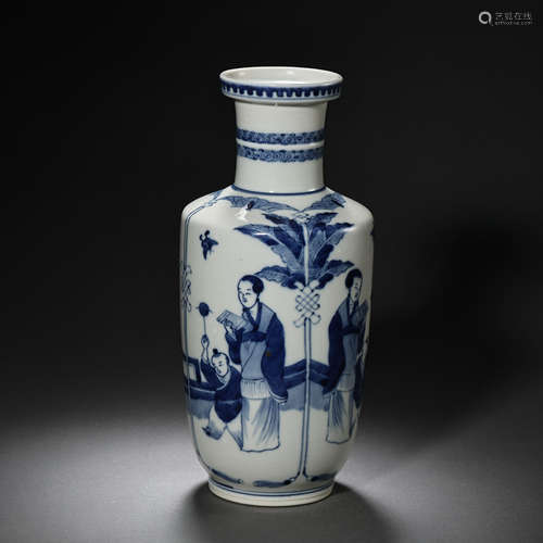 CHINESE QING DYNASTY BLUE VASE