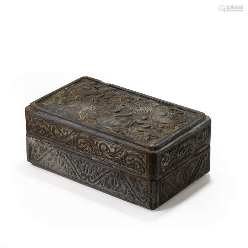 CHINESE LIAO DYNASTY STONE CARVING LID BOX