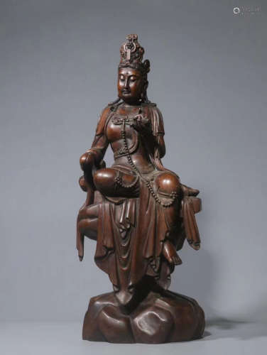 CHINESE QING DYNASTY AGARWOOD GUANYIN STATUE