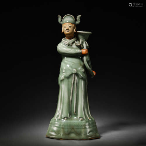 CHINESE SONG DYNASTY LONGQUAN WARE CHARACTER ORNAMENT