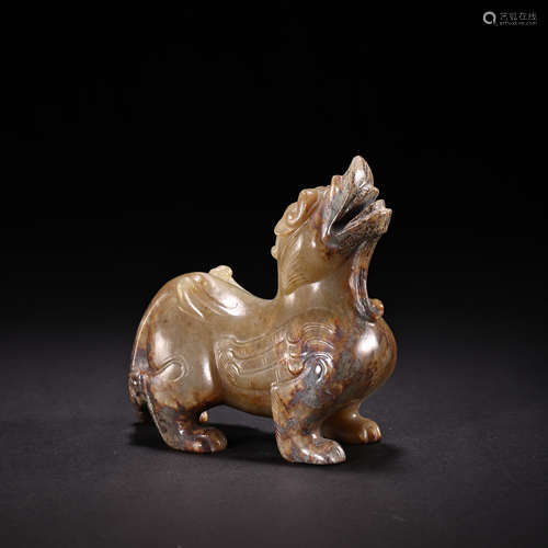 CHINESE HAN DYNASTY HETIAN JADE RUI BEAST