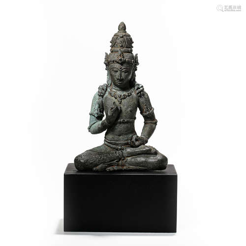 THIRTEENTH-CENTURY INDIAN BRONZE BUDDHA STATUE