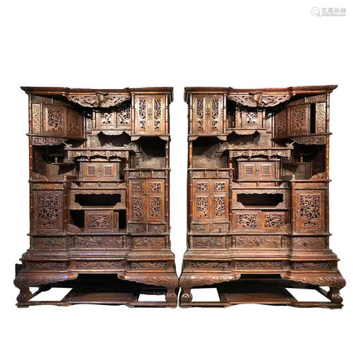 CHINESE QING DYNASTY HUANGHUALI DUOBAO CABINET (FULL MORTISE...