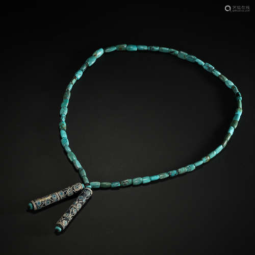 CHINESE WARRING STATES TURQUOISE NECKLACE