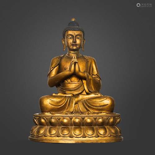 GILT BRONZE BUDDHA STATUE, QING DYNASTY, CHINA