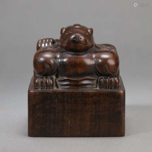 CHINESE QING DYNASTY ROSEWOOD SEAL