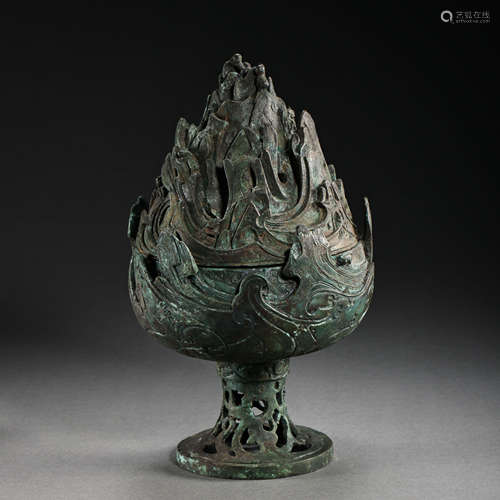 CHINESE HAN DYNASTY BRONZE BOSHAN FURNACE