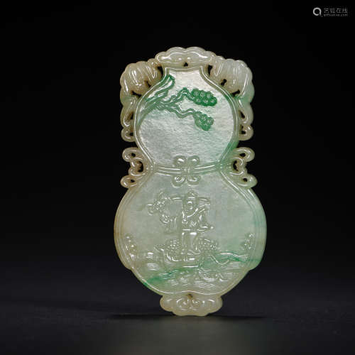 CHINESE QING DYNASTY JADEITE MEDAL