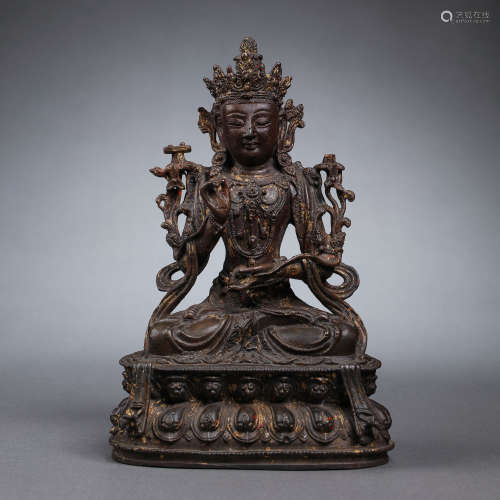 BRONZE BUDDHA STATUE OF THE QING DYNASTY IN CHINA