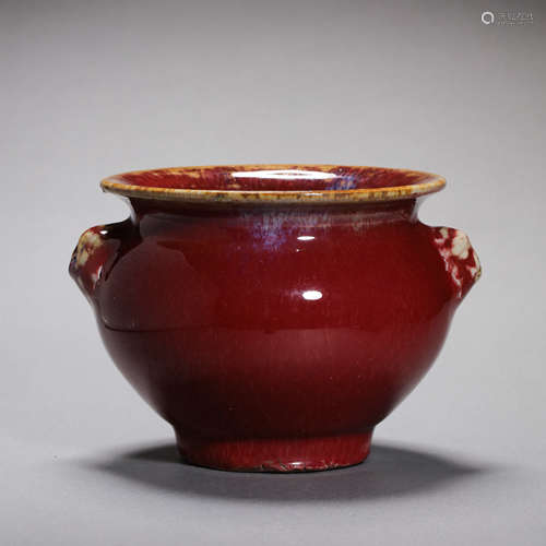 CHINESE QING DYNASTY JI RED GLAZE JAR