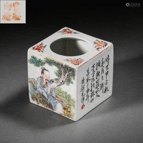 CHINESE QING DYNASTY FAMILLE ROSE POETRY JAR