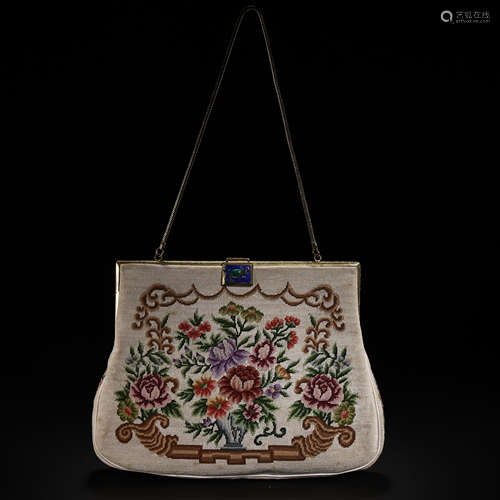 CHINESE QING DYNASTY NASHA EMBROIDERY BAG