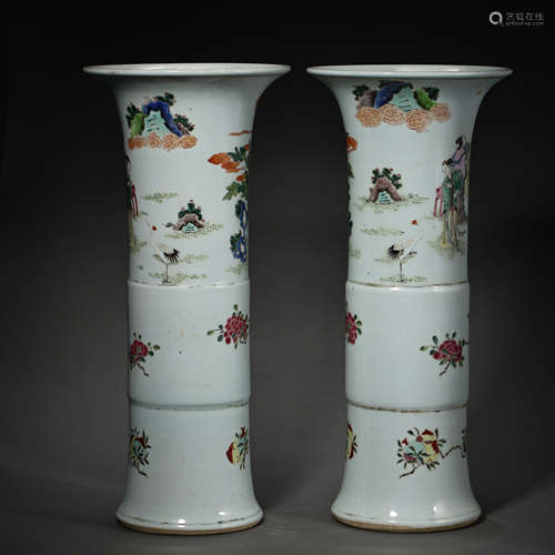 CHINESE QING DYNASTY FAMILLE ROSE VASE