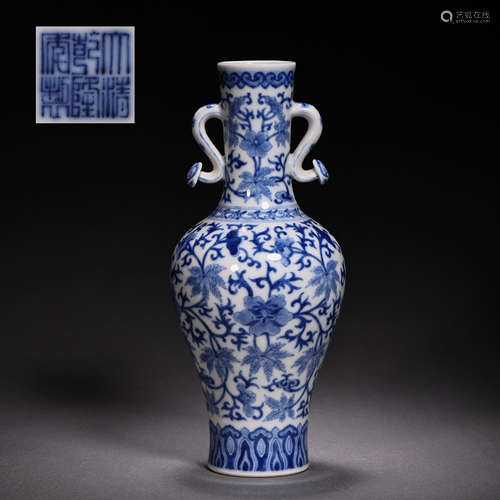 CHINESE QING DYNASTY BLUE VASE