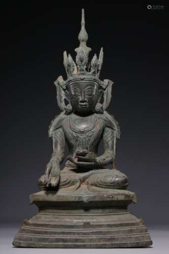 17th C South Asian Bronze Buddha