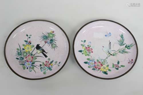 Two Chinese Enamel Plates