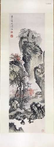 Chinese Ink Color Landscape Painting