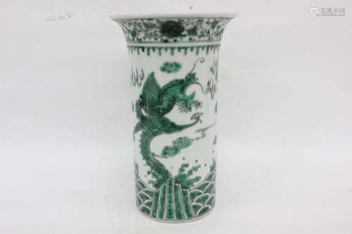 Chinese Green Glazed Porcelain Vase