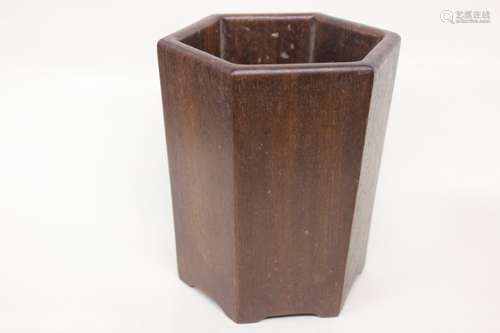 Chinese Wood Brushpot