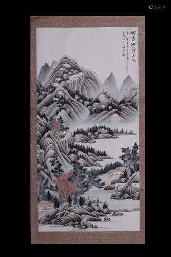 Chinese Ink&Color Landscape Painting,Signed