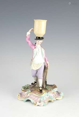 19C Meissen Figurine Candleholder