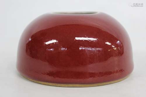 Chinese Red Glazed Porcelain Washer