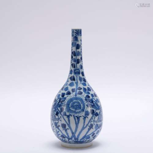 A blue and white 'floral' vase