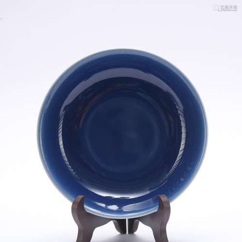 A blue glazed dish