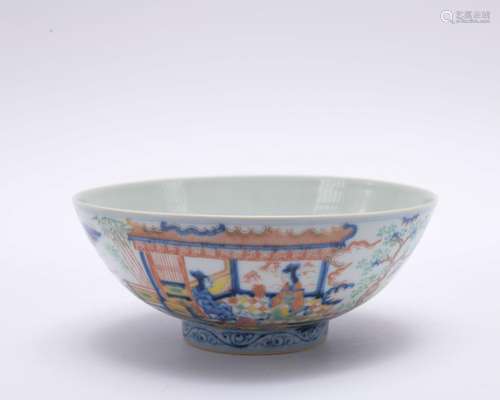 A Wu cai 'figure' bowl