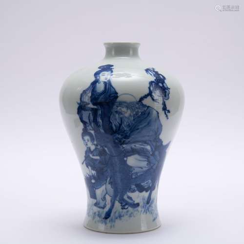 A blue and white 'figure' Meiping