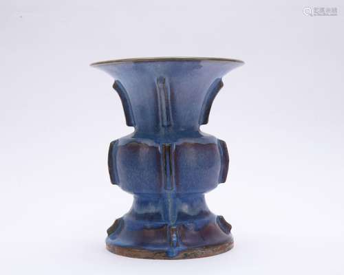 A flambe glazed vase