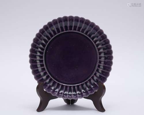 A purple glazed dish