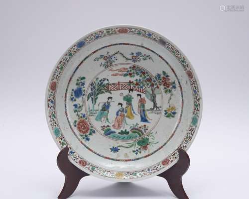 A Wu cai 'figure' dish