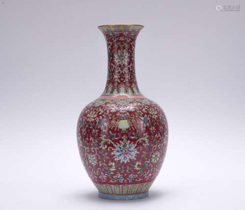 A famille-rose 'floral' vase