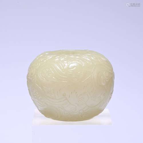 A white jade 'figure' tea basin