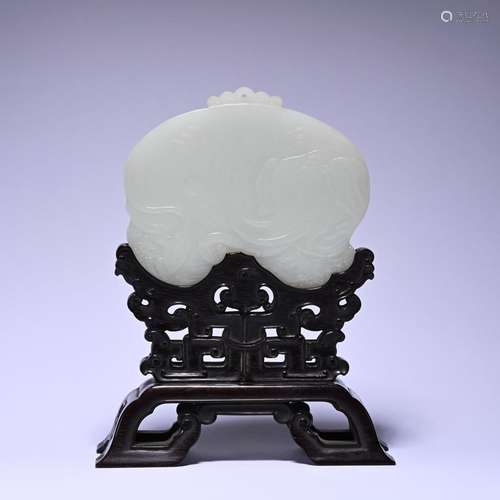 A white jade 'elephant' screen