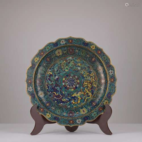 A Cloisonne enamel 'floral' dish