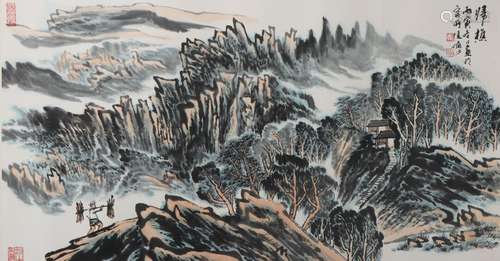 A Lu yanshao's landscape painting(without frame)