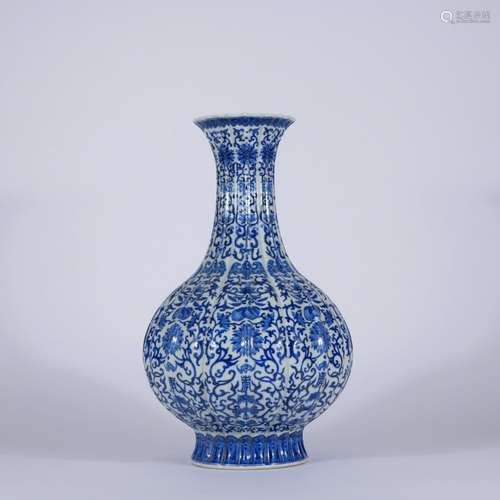 A blue and white 'lotus' vase