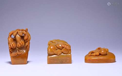 A set of Shou shan stone seal