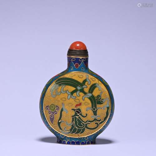 A Cloisonne enamel 'floral' snuff bottle