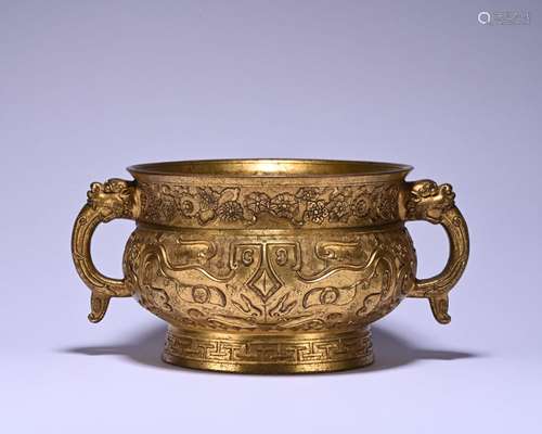 A gilt-bronze censer