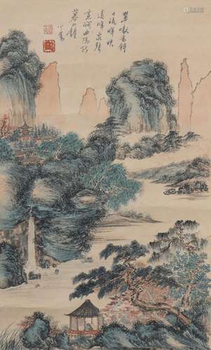 A Pu xinshe's landscape painting