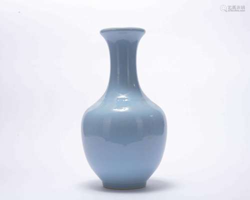 A sky blue glazed vase