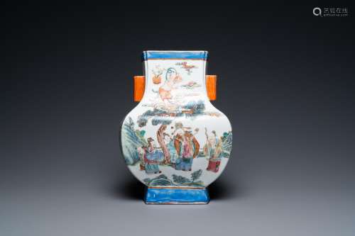 A Chinese famille rose 'immortals' vase, 19th C.