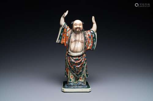 A Chinese famille verte figure of Zhongli Quan, 19/20th C.